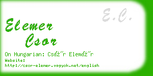 elemer csor business card